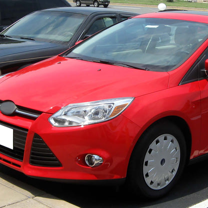 2012-2014 Ford Focus Factory Style Headlights w/ Amber Reflectors (Chrome Housing/Clear Lens)