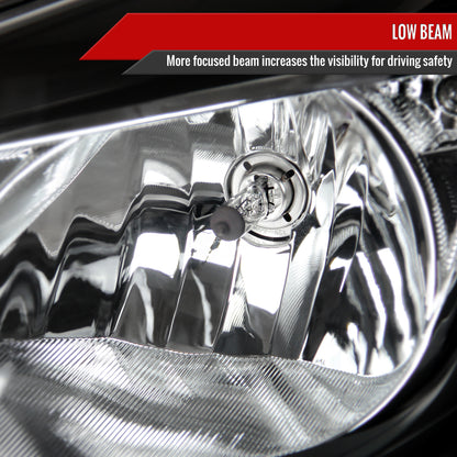 2012-2014 Ford Focus Factory Style Headlights w/ Amber Reflectors (Matte Black Housing/Clear Lens)
