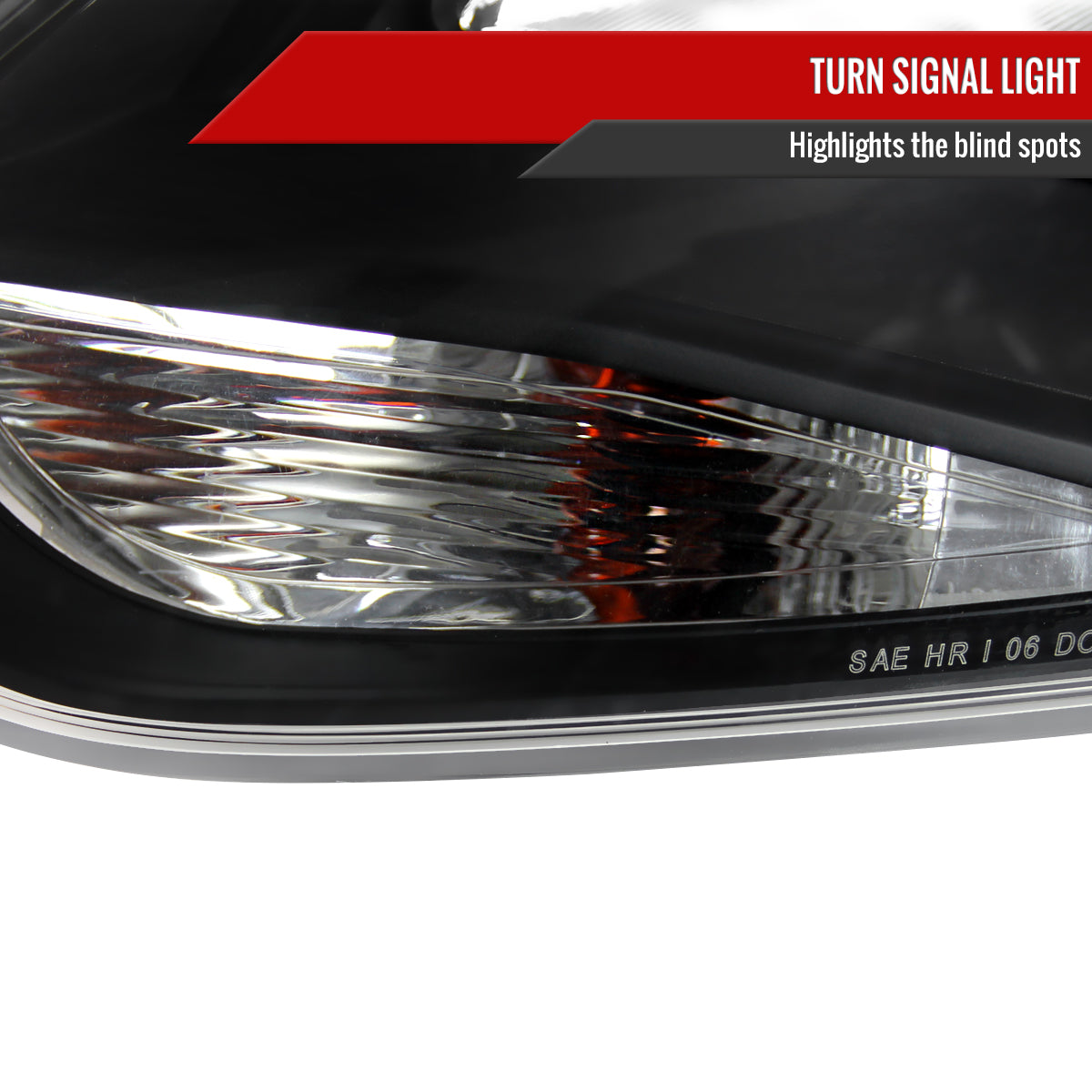 2012-2014 Ford Focus Factory Style Headlights w/ Amber Reflectors (Matte Black Housing/Clear Lens)