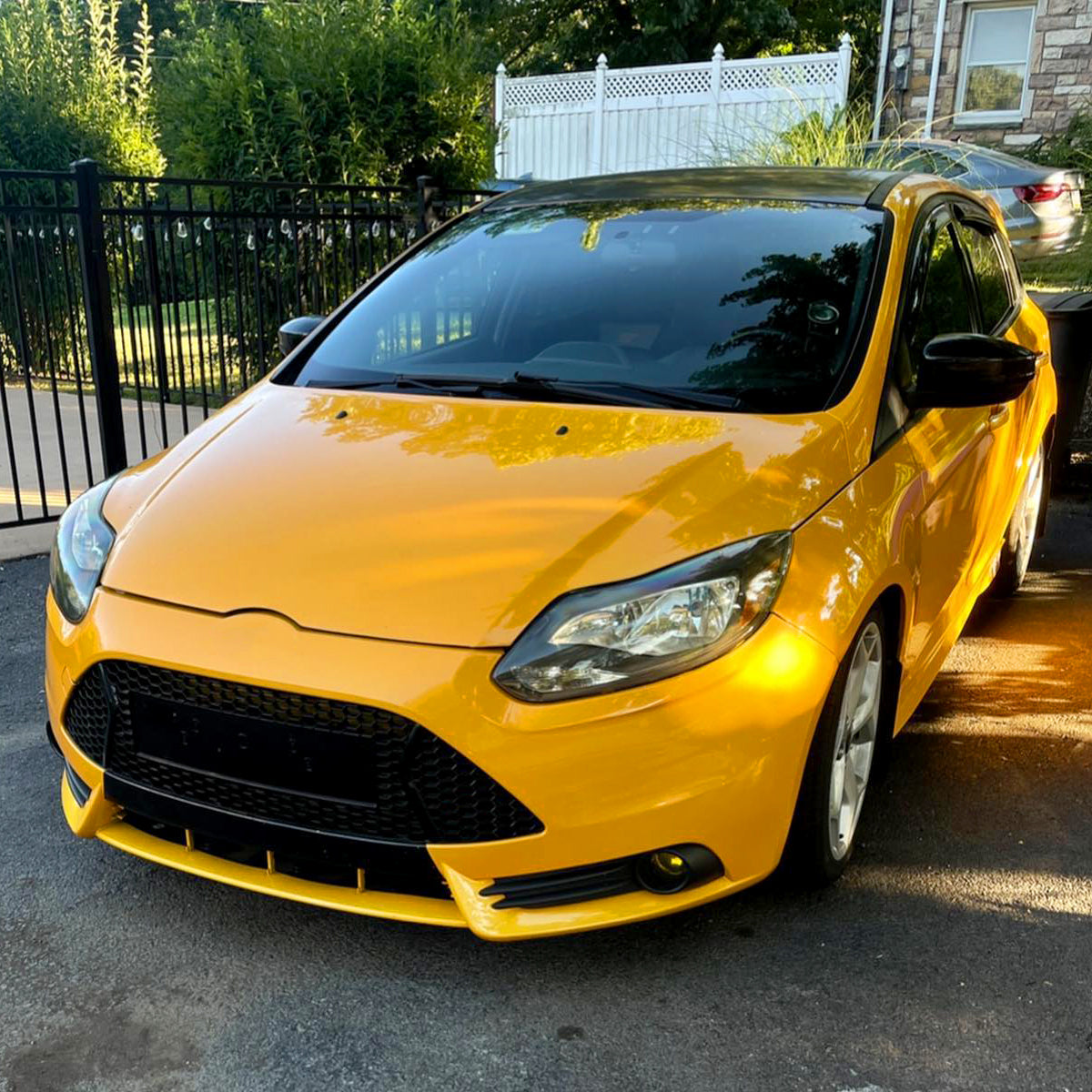 2012-2014 Ford Focus Factory Style Headlights w/ Amber Reflectors (Matte Black Housing/Clear Lens)