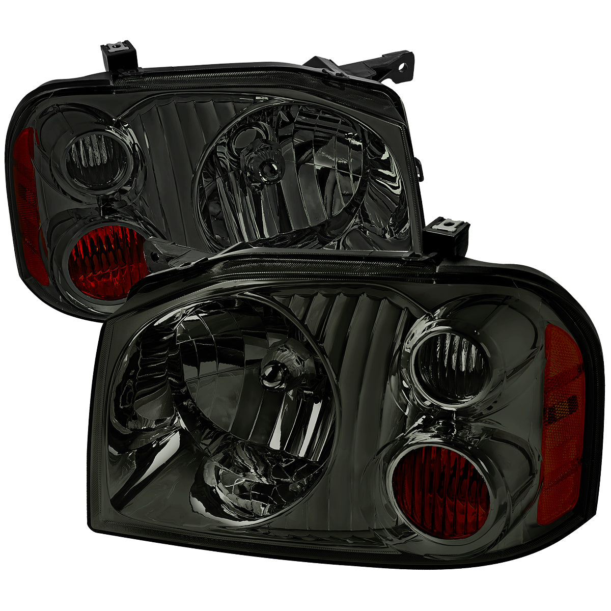 2001-2004 Nissan Frontier XE Factory Style Headlight (Chrome Housing/Smoked Lens)
