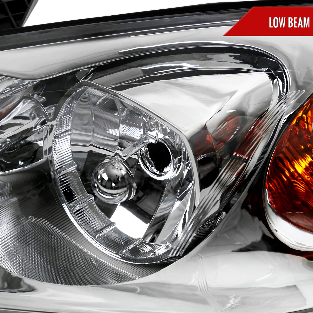 2005-2010 Pontiac G6 Factory Style Headlights w/ Amber Reflectors (Chrome Housing/Clear Lens)