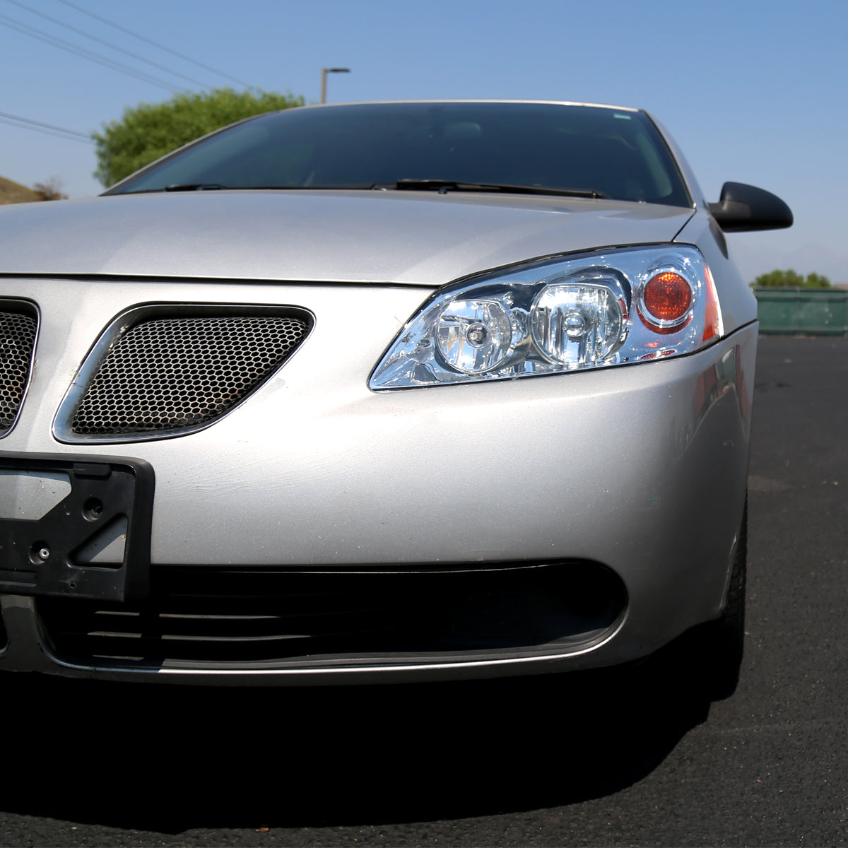 2005-2010 Pontiac G6 Factory Style Headlights w/ Amber Reflectors (Chrome Housing/Clear Lens)