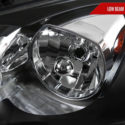 2005-2010 Pontiac G6 Factory Style Headlights w/ Amber Reflectors (Matte Black Housing/Clear Lens)