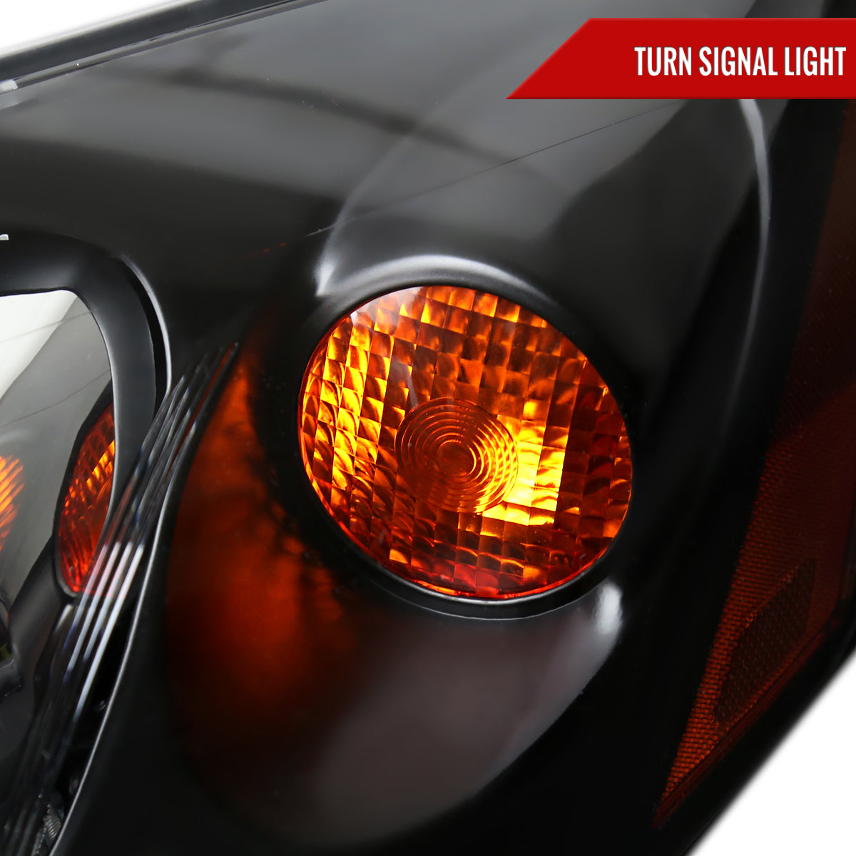 2005-2010 Pontiac G6 Factory Style Headlights w/ Amber Reflectors (Matte Black Housing/Clear Lens)