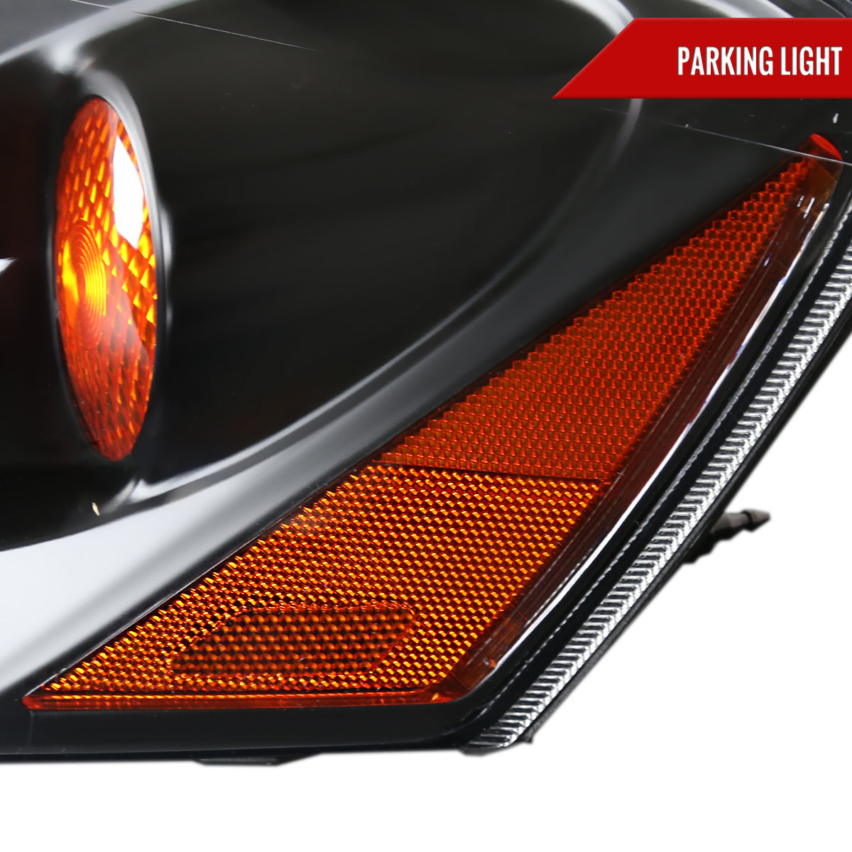 2005-2010 Pontiac G6 Factory Style Headlights w/ Amber Reflectors (Matte Black Housing/Clear Lens)
