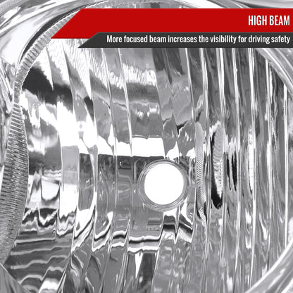 2005-2007 Jeep Grand Cherokee Factory Style Headlights (Chrome Housing/Clear Lens)