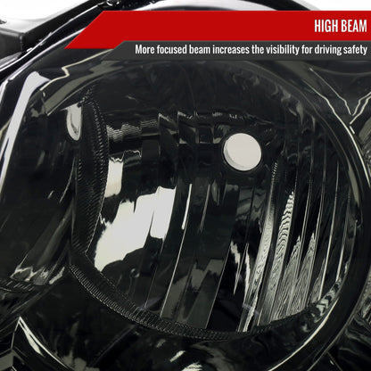 2005-2007 Jeep Grand Cherokee Factory Style Headlights (Chrome Housing/Smoked Lens)