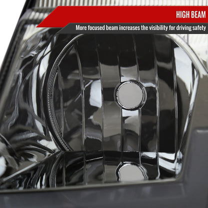 1999-2004 Jeep Grand Cherokee Factory Style Dual LED Bar Headlights (Chrome Housing/Smoked Lens)