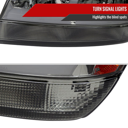 1999-2004 Jeep Grand Cherokee Factory Style Dual LED Bar Headlights (Chrome Housing/Smoked Lens)