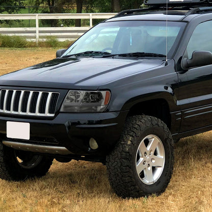 1999-2004 Jeep Grand Cherokee Factory Style Dual LED Bar Headlights (Chrome Housing/Smoked Lens)