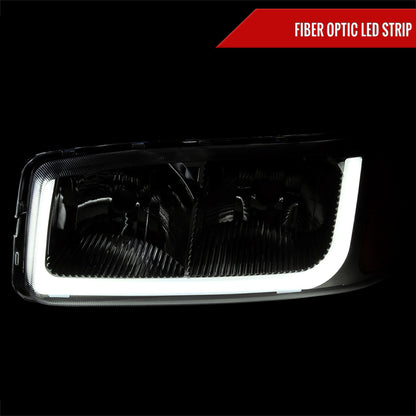 1999-2006 GMC Sierra/ 2000-2006 Yukon/Yukon XL LED Tube Factory Style Headlights (Chrome Housing/Smoked Lens)