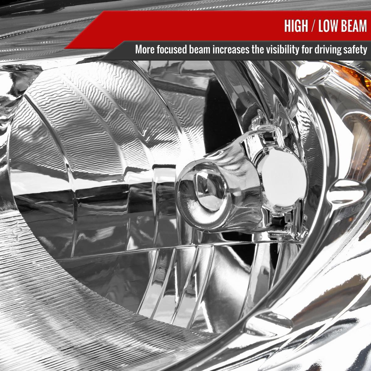 2006-2011 Chevrolet HHR Factory Style Headlights (Chrome Housing/Clear Lens)