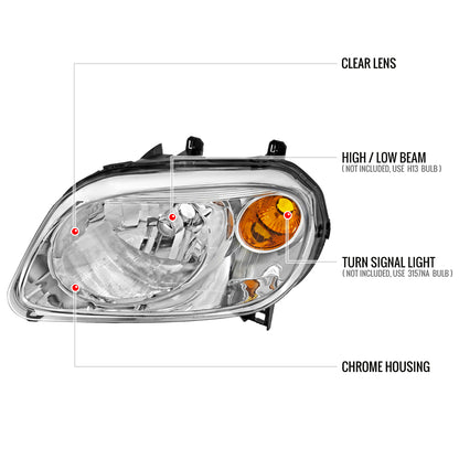 2006-2011 Chevrolet HHR Factory Style Headlights (Chrome Housing/Clear Lens)