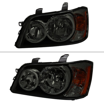 2001-2003 Toyota Highlander Factory Style Headlights (Chrome Housing/Smoked Lens)