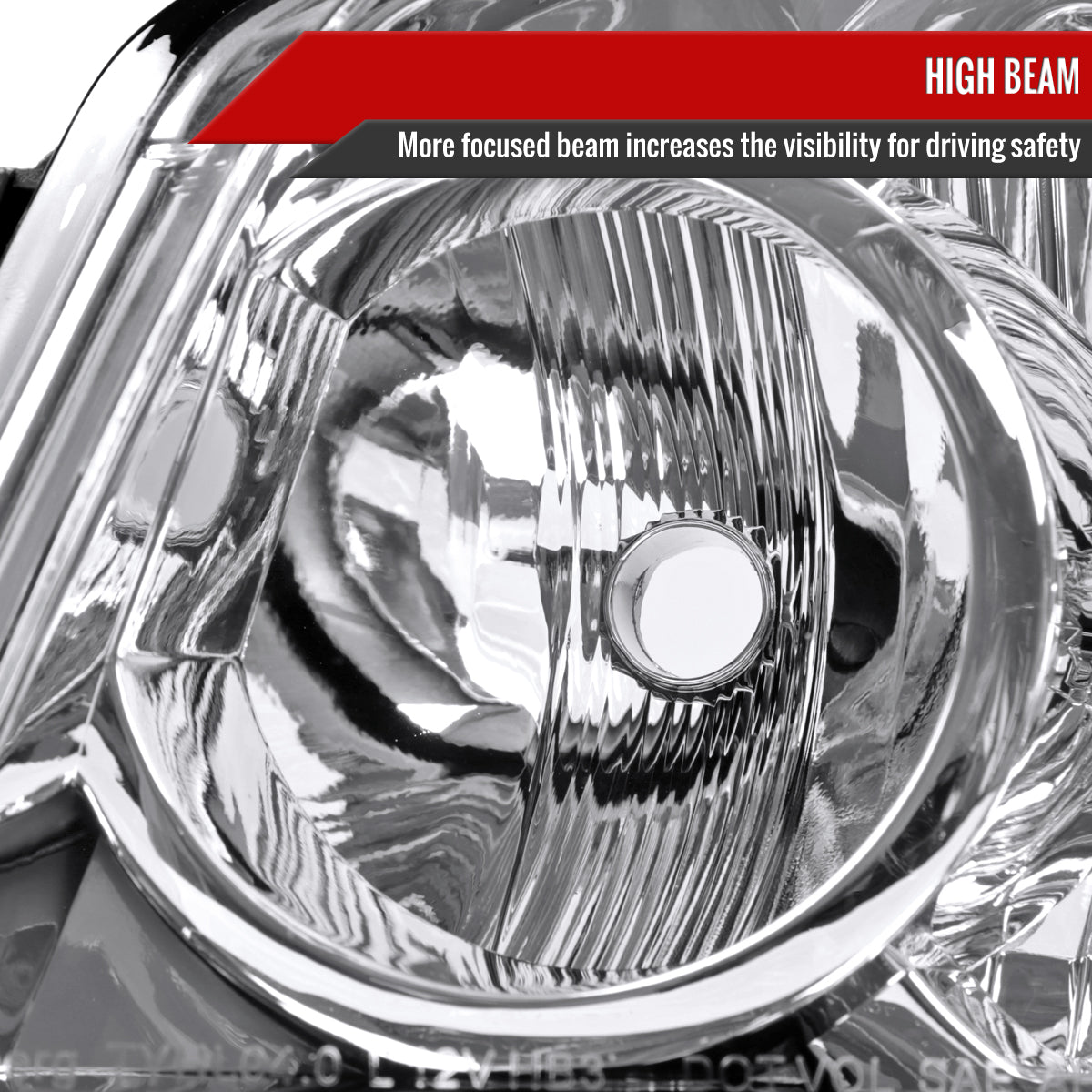 2004-2007 Toyota Highlander Factory Style Headlights (Chrome Housing/Clear Lens)