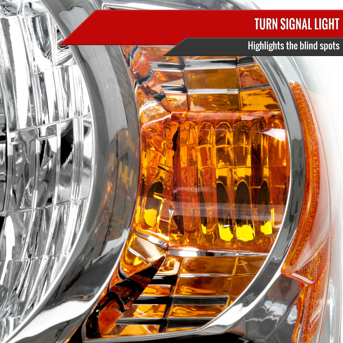 2004-2007 Toyota Highlander Factory Style Headlights (Chrome Housing/Clear Lens)