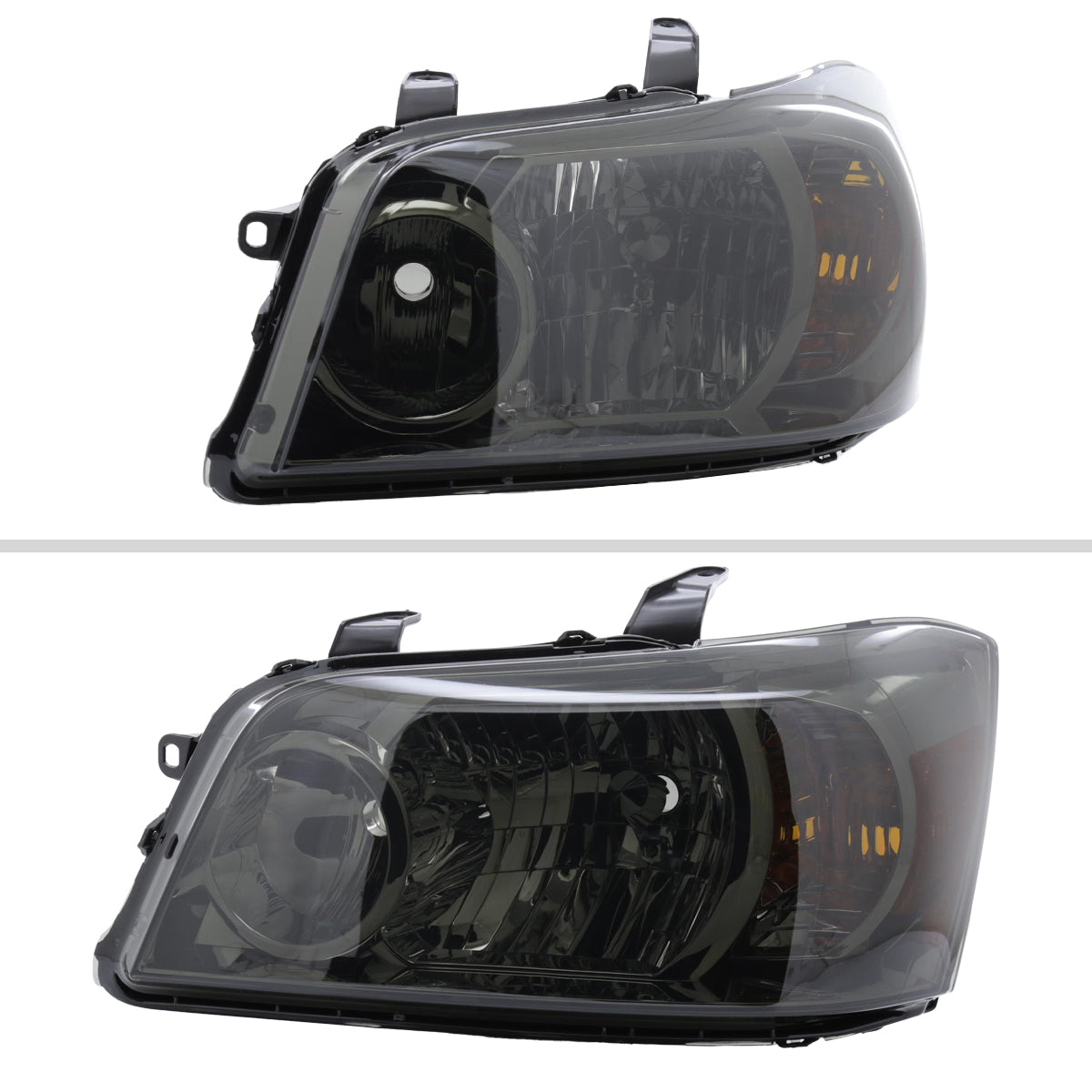 2004-2007 Toyota Highlander Factory Style Headlights (Chrome Housing/Smoked Lens)