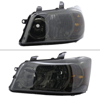2004-2007 Toyota Highlander Factory Style Headlights (Chrome Housing/Smoked Lens)