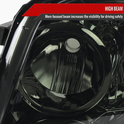 2004-2007 Toyota Highlander Factory Style Headlights (Chrome Housing/Smoked Lens)