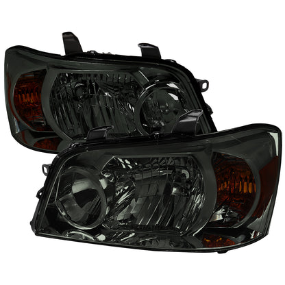 2004-2007 Toyota Highlander Factory Style Headlights (Chrome Housing/Smoked Lens)