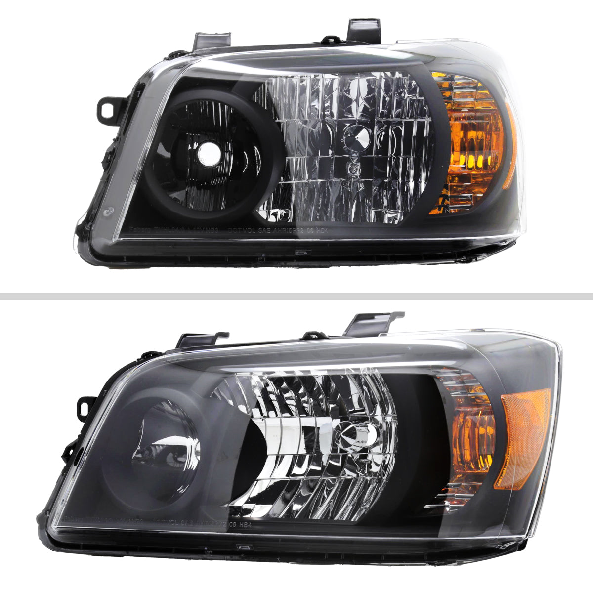 2004-2007 Toyota Highlander Factory Style Headlights (Matte Black Housing/Clear Lens)