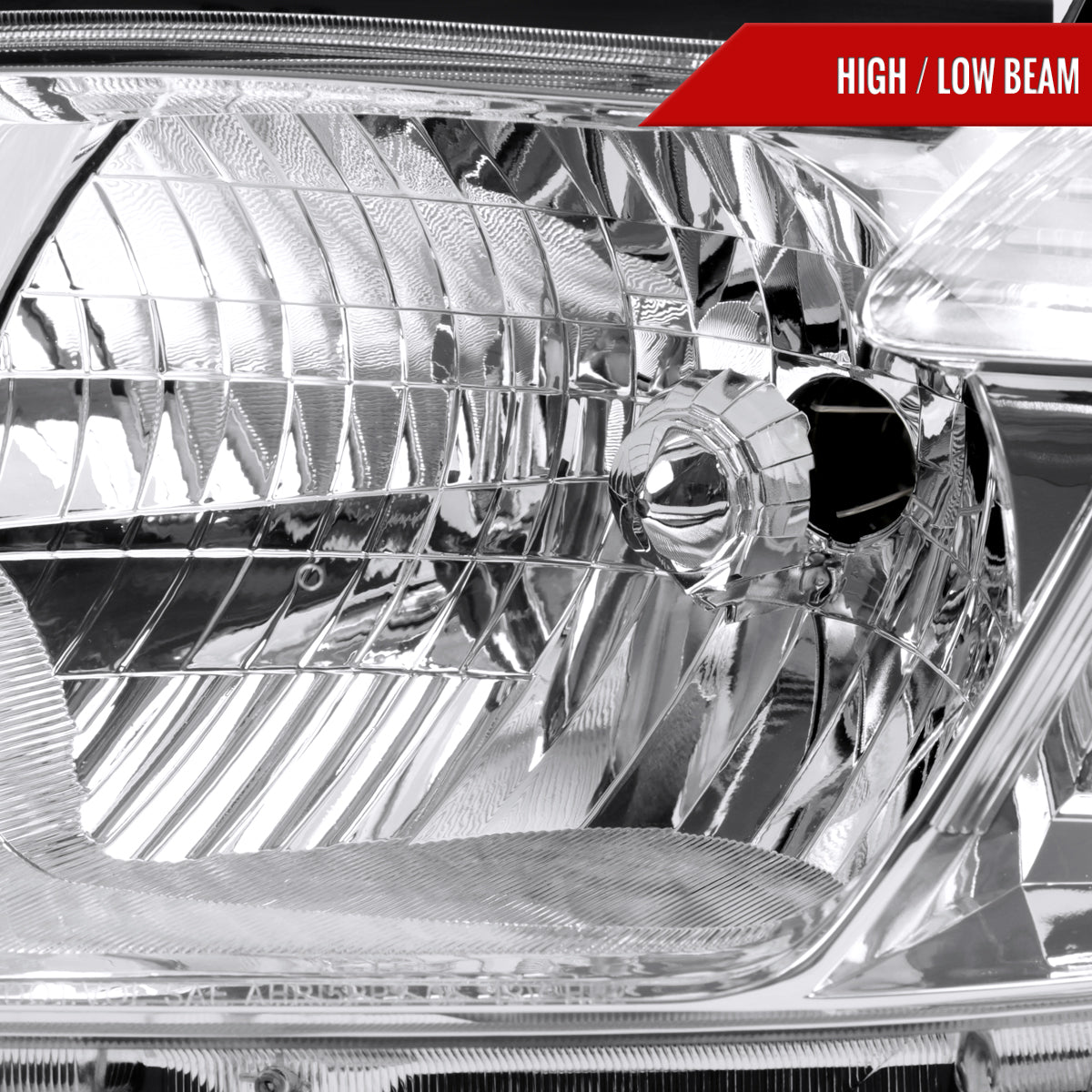2008-2010 Toyota Highlander Factory Halogen Replacement Headlights (Chrome Housing/Clear Lens)
