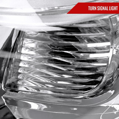 2008-2010 Toyota Highlander Factory Halogen Replacement Headlights (Chrome Housing/Clear Lens)