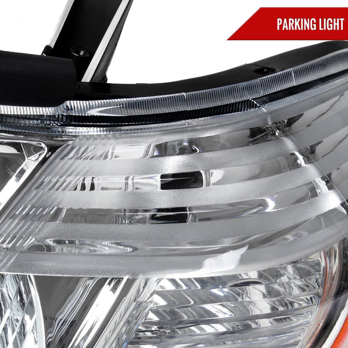 2008-2010 Toyota Highlander Factory Halogen Replacement Headlights (Chrome Housing/Clear Lens)