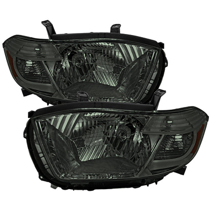 2008-2010 Toyota Highlander Factory Halogen Replacement Headlights (Chrome Housing/Smoked Lens)