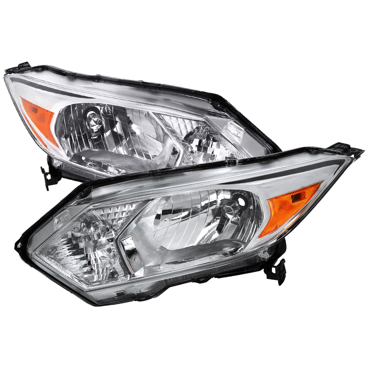 2016-2018 Honda HR-V Crystal Headlights w/ Amber Reflectors (Chrome Housing/Clear Lens)