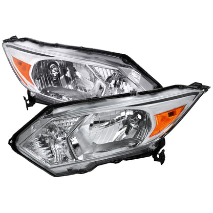 2016-2018 Honda HR-V Crystal Headlights w/ Amber Reflectors (Chrome Housing/Clear Lens)