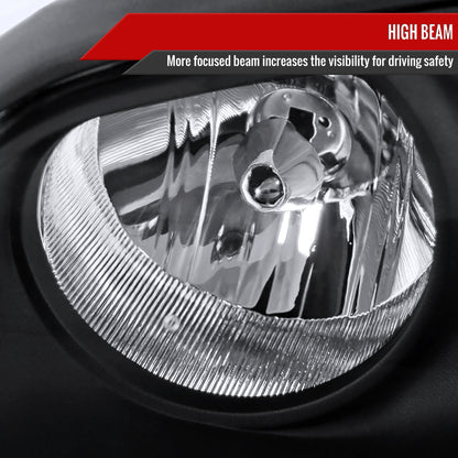 2004-2006 Hyundai Elantra Crystal Headlights w/ Amber Reflectors (Black Housing/Clear Lens)