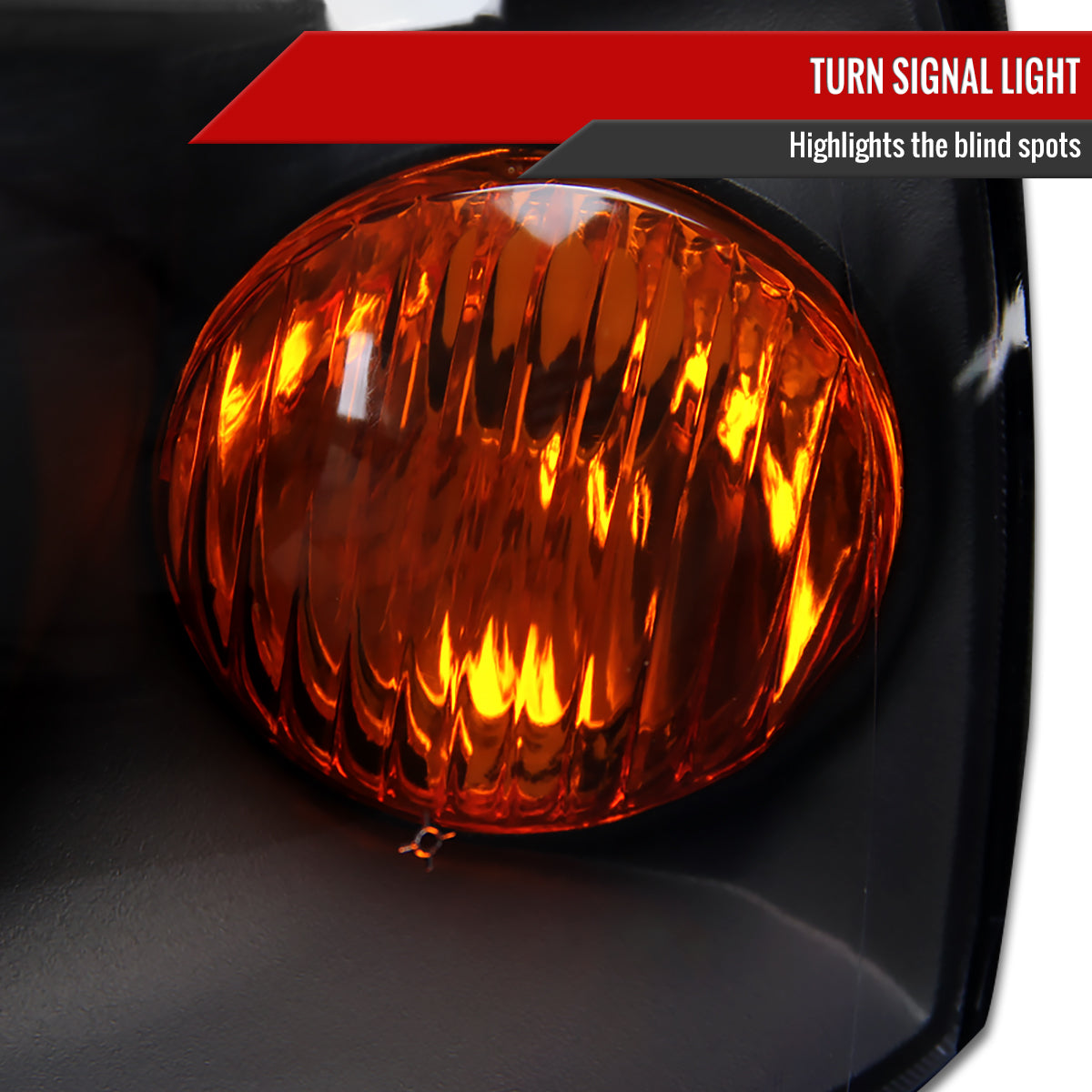 2004-2006 Hyundai Elantra Crystal Headlights w/ Amber Reflectors (Black Housing/Clear Lens)