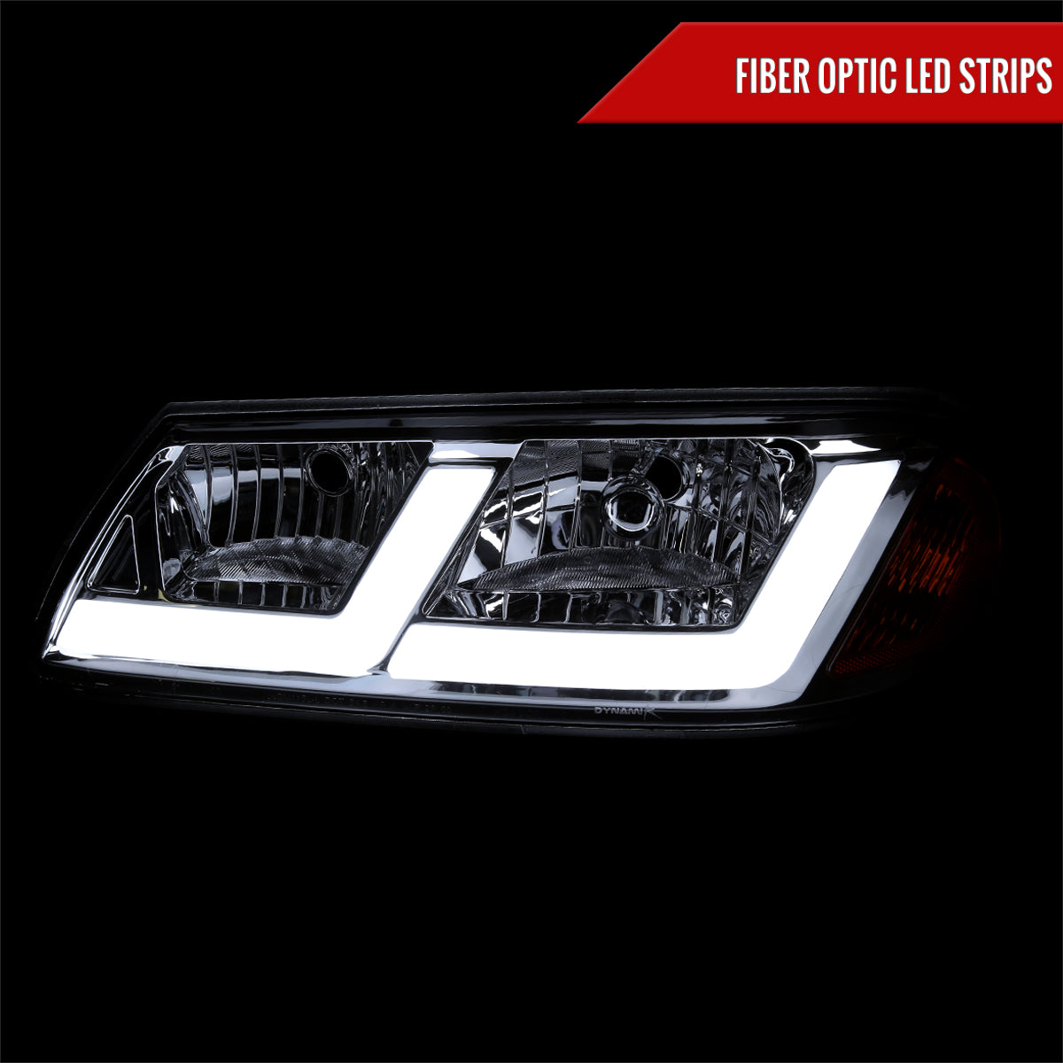 2000-2005 Chevrolet Impala LED Bar Factory Style Headlights  (Chrome Housing/Clear Lens)