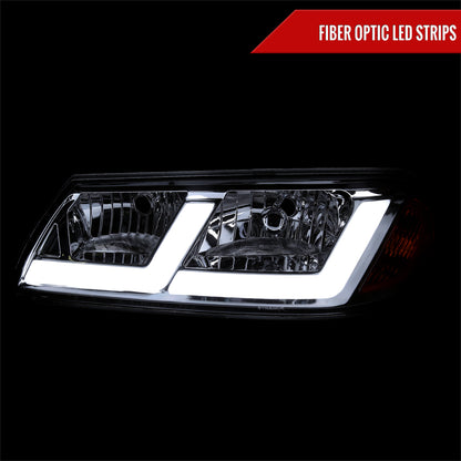 2000-2005 Chevrolet Impala LED Bar Factory Style Headlights  (Chrome Housing/Clear Lens)