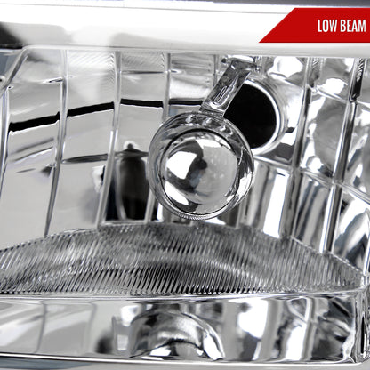 2000-2005 Chevrolet Impala LED Bar Factory Style Headlights  (Chrome Housing/Clear Lens)