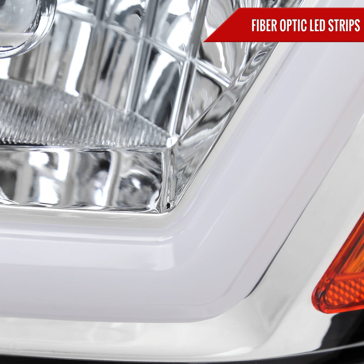 2000-2005 Chevrolet Impala LED Bar Factory Style Headlights  (Chrome Housing/Clear Lens)