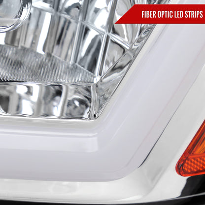 2000-2005 Chevrolet Impala LED Bar Factory Style Headlights  (Chrome Housing/Clear Lens)