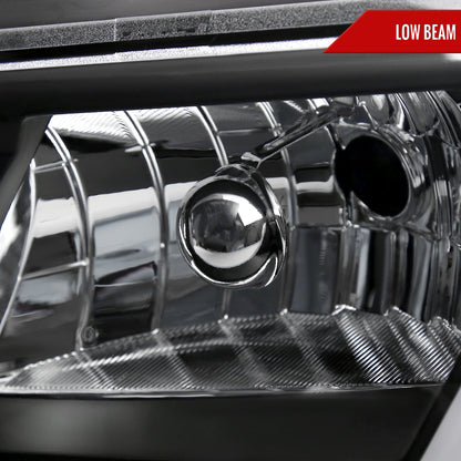 2000-2005 Chevrolet Impala LED Bar Factory Style Headlights  (Matte Black Housing/Clear Lens)