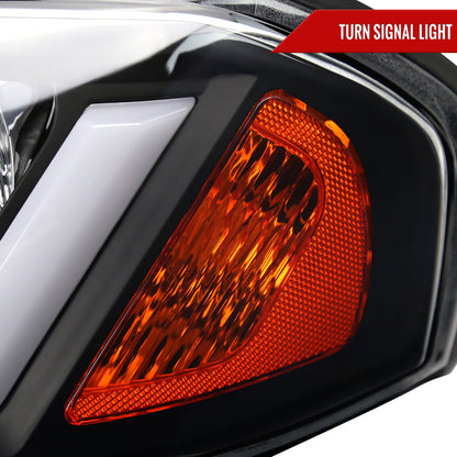 2000-2005 Chevrolet Impala LED Bar Factory Style Headlights  (Matte Black Housing/Clear Lens)