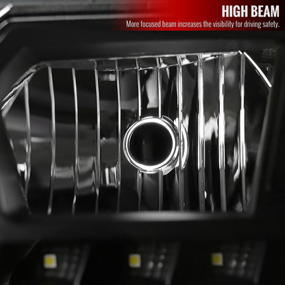 2000-2005 Chevrolet Impala Crystal Headlights w/ SMD LED Light Strip (Matte Black Housing/Clear Lens)