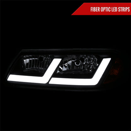 2000-2005 Chevrolet Impala LED Bar Factory Style Headlights  (Matte Black Housing/Smoked Lens)
