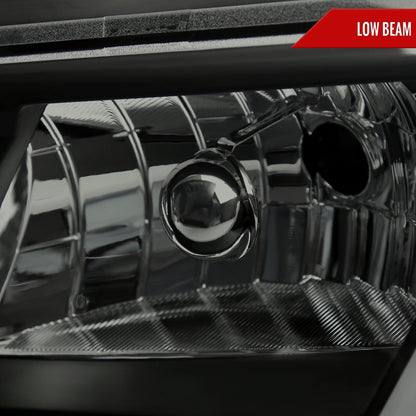 2000-2005 Chevrolet Impala LED Bar Factory Style Headlights  (Matte Black Housing/Smoked Lens)