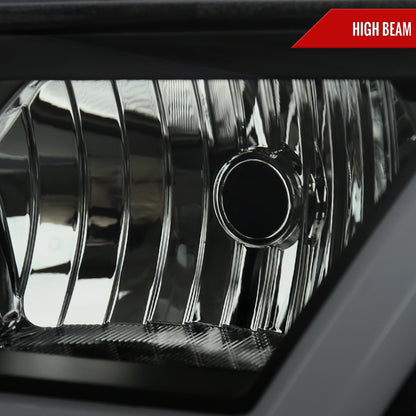 2000-2005 Chevrolet Impala LED Bar Factory Style Headlights  (Matte Black Housing/Smoked Lens)