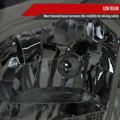 2006-2013 Chevrolet Impala / 2014-2015 Impala Limited / 2006-2007 Monte Carlo Factory Style Crystal Headlights w/ SMD LED Light Strip (Chrome Housing/Smoked Lens)