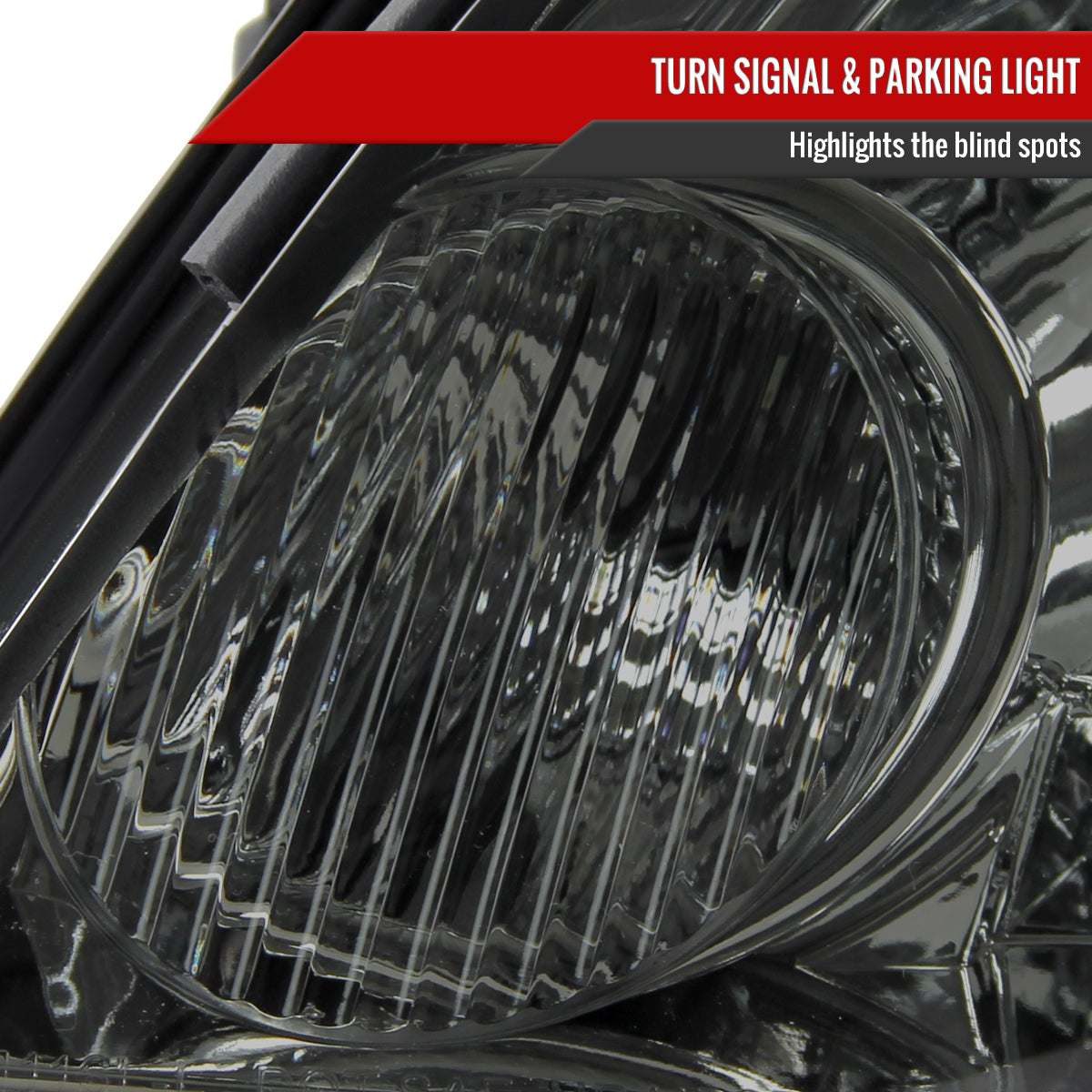 2006-2013 Chevrolet Impala / 2014-2015 Impala Limited / 2006-2007 Monte Carlo Factory Style Crystal Headlights w/ SMD LED Light Strip (Chrome Housing/Smoked Lens)