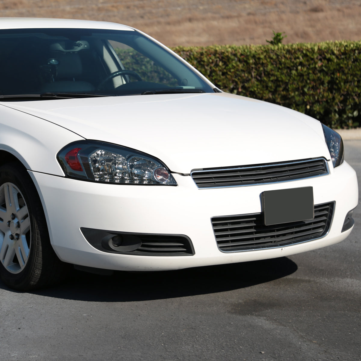 2006-2013 Chevrolet Impala / 2014-2015 Impala Limited / 2006-2007 Monte Carlo Factory Style Crystal Headlights w/ SMD LED Light Strip (Chrome Housing/Smoked Lens)