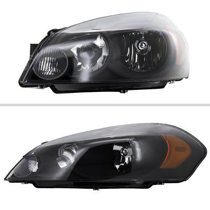 2006-2013 Chevrolet Impala / 2014-2016 Impala Limited / 2006-2007 Monte Carlo Factory Style Crystal Headlights w/ Amber Reflectors (Matte Black Housing/Clear Lens)