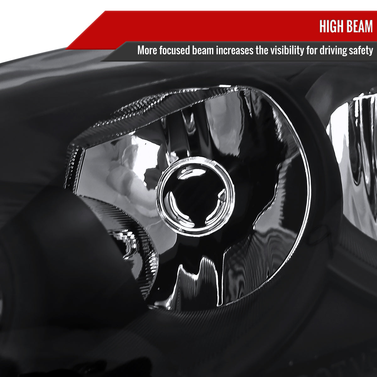 2006-2013 Chevrolet Impala / 2014-2016 Impala Limited / 2006-2007 Monte Carlo Factory Style Crystal Headlights w/ Amber Reflectors (Matte Black Housing/Clear Lens)